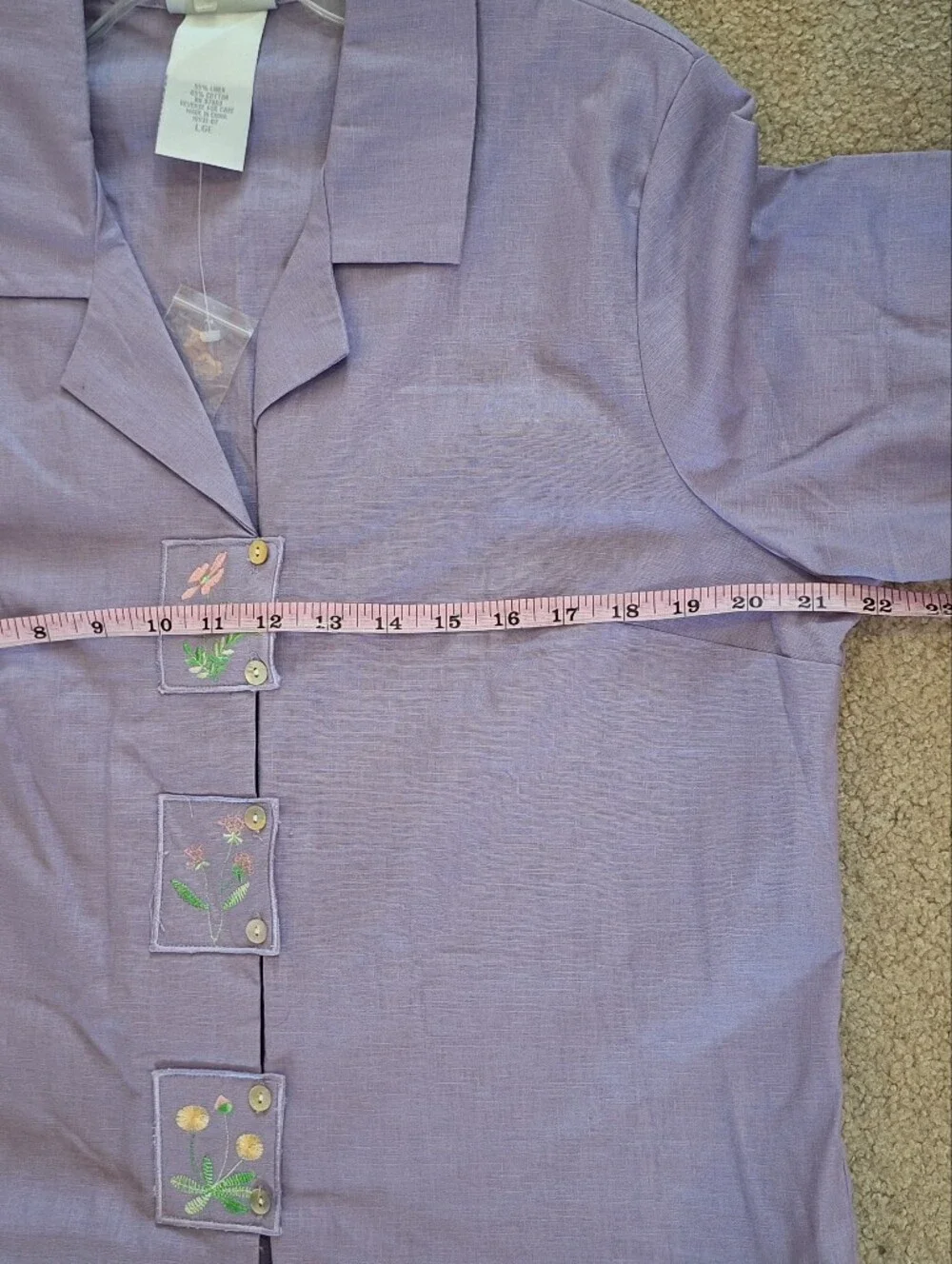 Lilac S/S Button Front Blouse And Matching Short Set